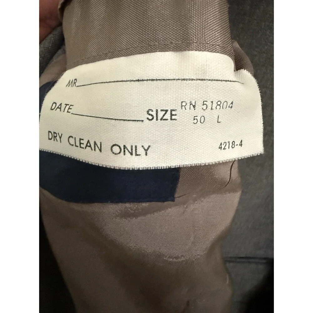 Edgeworth Suit Jacket Two Button Single Breasted Closure Men Size 50L